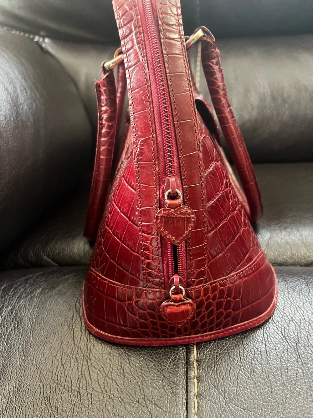 Brighton Red Leather Women’s Handbag - Classic Top-Handle Tote